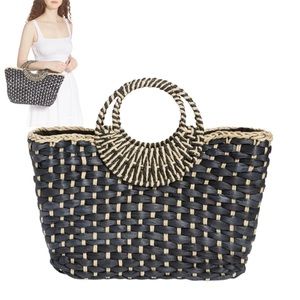 Nordstrom Blue Woven Summer Tote Bag